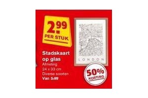 stadskaart op glas