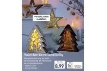 diverse houten decoratie met ledverlichting