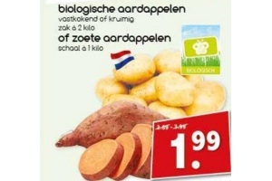 biologische aardappelen of zoete aardappelen