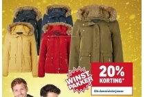 20 korting op alle dameswinterjassen