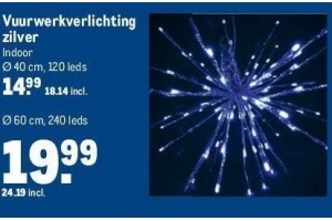 vuurwerkverlichting zilver