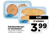 kabeljauwburger of visschnitzel