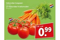 hollandse bospeen of hollandse trostomaten