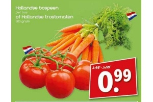 hollandse bospeen of hollandse trostomaten