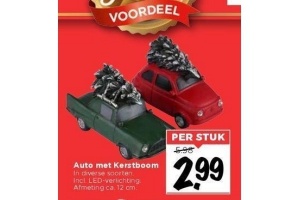 auto met kerstboom