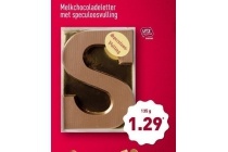 melkchocoladeletter met speculoosvulling