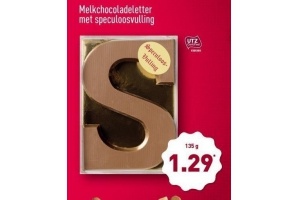 melkchocoladeletter met speculoosvulling