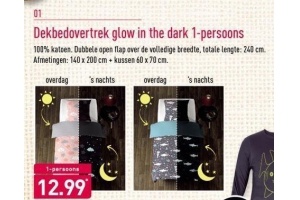 dekbedovertrek glow in the dark 1 persoons