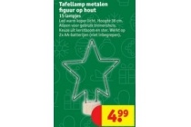 kruidvat tafellamp metalen figuur op hout