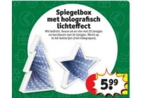 spiegelbox met holografisch lichteffect