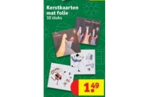 kerstkaarten mat folie