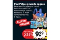 paw patrol gevulde rugzak