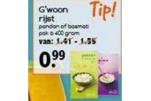 g woon rijst