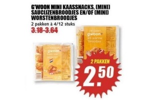 g woon mini kaassnacks mini saucijzenbroodjes en of mini worstenbroodjes