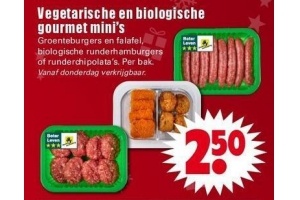 vegetarische en biologische gourmet mini s