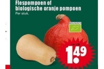 flespompoen of biologische oranje pompoen