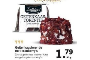 geitenkaastorentje met cranberry s