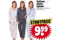 satijnen dames pyjama
