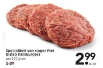 specialiteit van slager piet bistro hamburgers