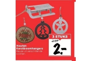 houten kerstboomhangers