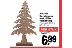 houten kerstboom met led verlichting