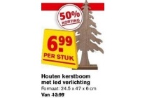 houten kerstboom met led verlichting