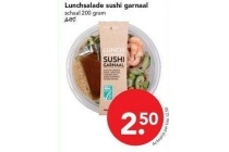 lunchsalade sushi garnaal