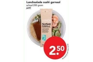 lunchsalade sushi garnaal