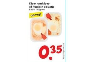 kleer rundvlees of russisch eislaatje