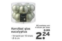 kerstbal glas eucalyptus