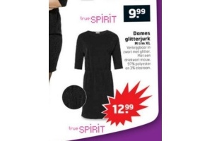 true spirit dames glitterjurk m t m xl