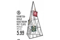 kaartenrekje met kerstboom met clips