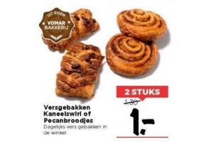 versgebakken kaneelswirl of pecanbroodjes