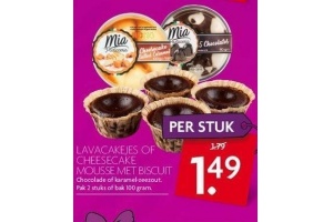 lavacakejes of cheesecake mousse met biscuit