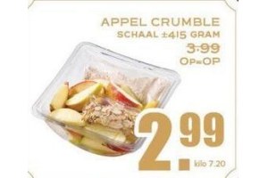 appel crumble schaal