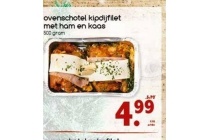 ovenschotel kipdijfilet met ham en kaas