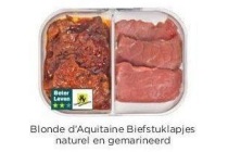 blonde d aquitaine biefstuklapjes naturel en gemarineerd