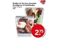 bonbon du ton luxe chocolade kerstfiguren of hulstblaadjes