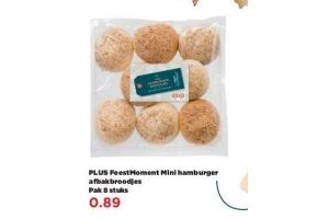 plus feestmoment mini hamburger afbakbroodjes