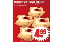 framboos cheesecake gebakjes