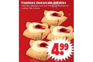 framboos cheesecake gebakjes