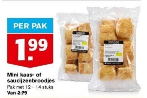 mini kaas of saucijzenbroodjes