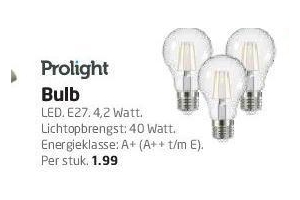 prolight bulb led 3 stuks