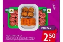 vegetarische of biologische gourmet mini s
