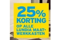 25 korting op alle lundia maat werkkasten