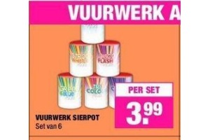 vuurwerk sierpot set van 6