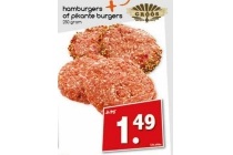 hamburgers of pikante burgers