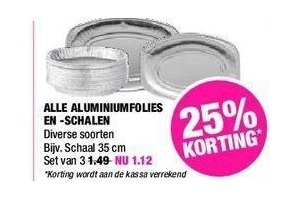 alle aluminiumfolies en schalen