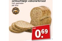 ambachtelijk volkorenbrood