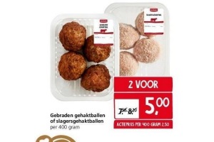 gebraden gehaktballen of slagersgehaktballen